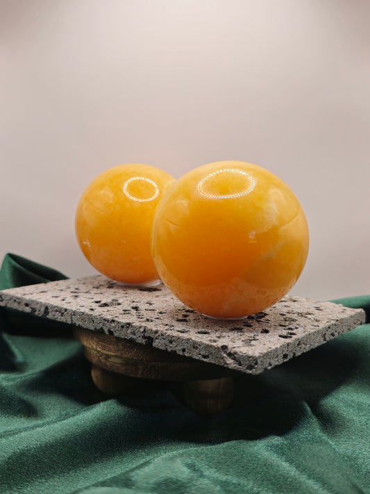 Orange Calcite Sphere - Large