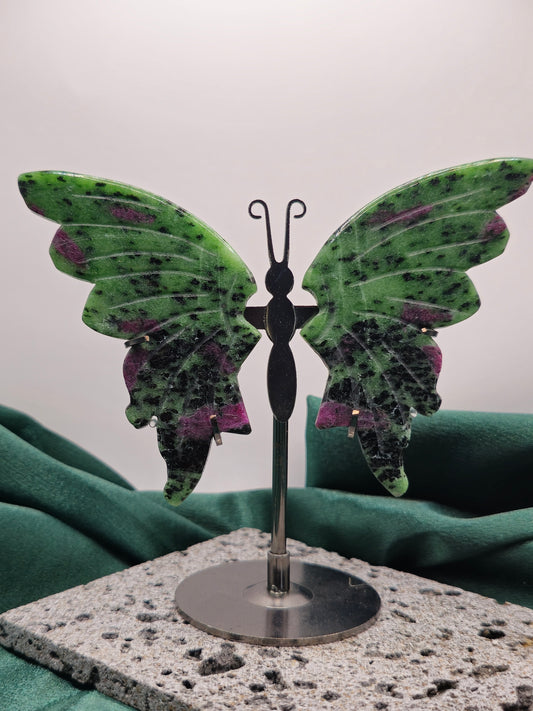 Ruby Zoisite Carving - Butterfly