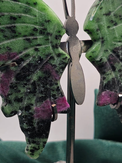 Ruby Zoisite Carving - Butterfly