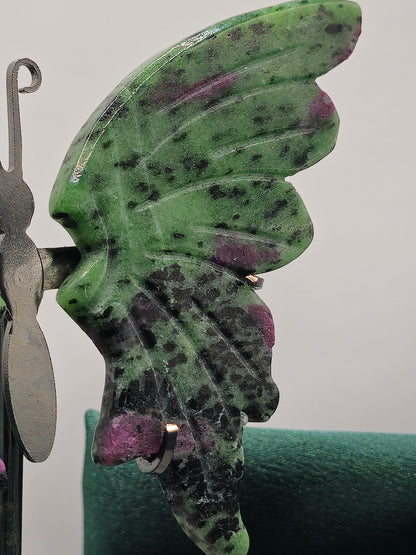 Ruby Zoisite Carving - Butterfly