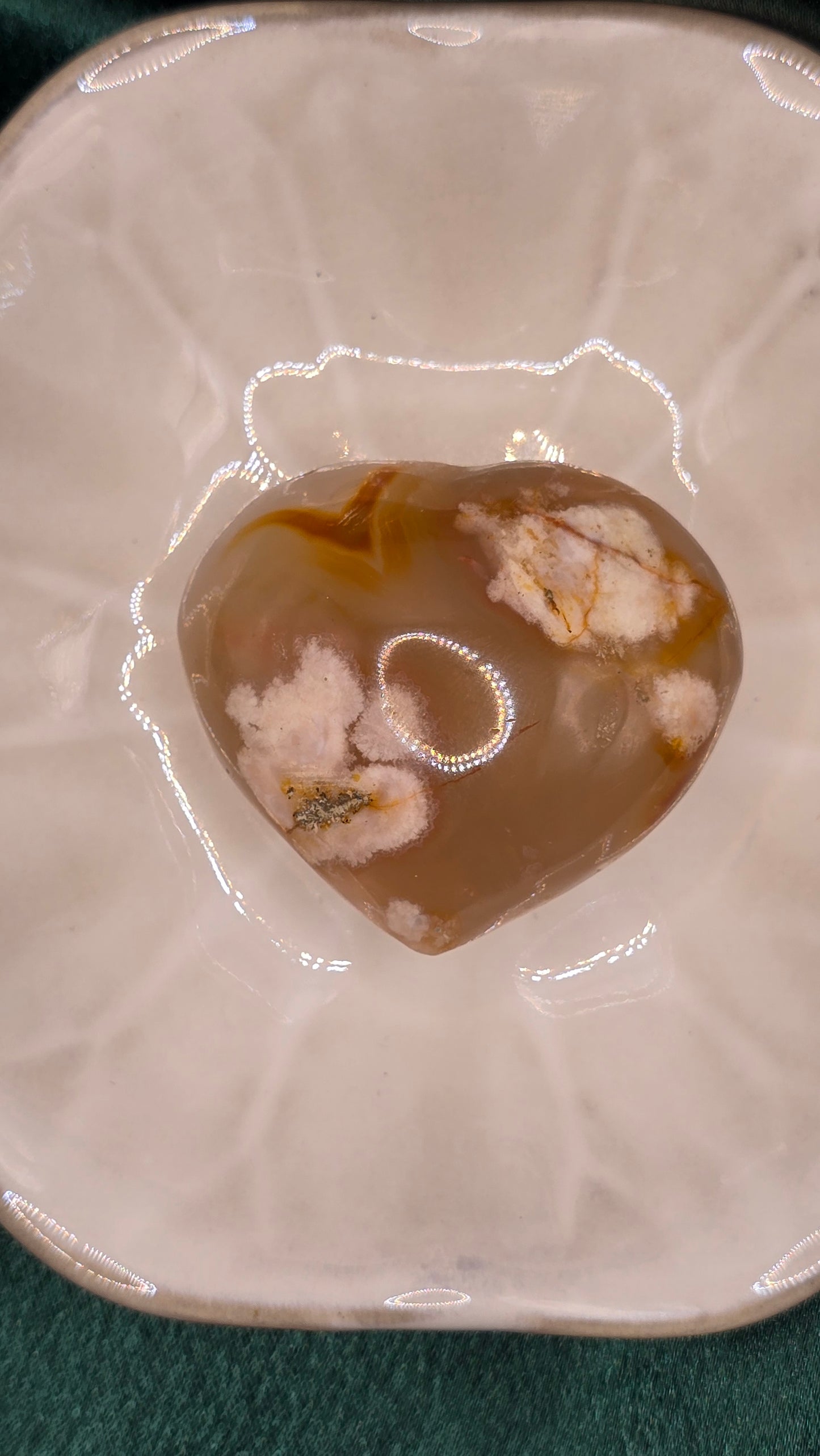 Flower Agate Heart - Small