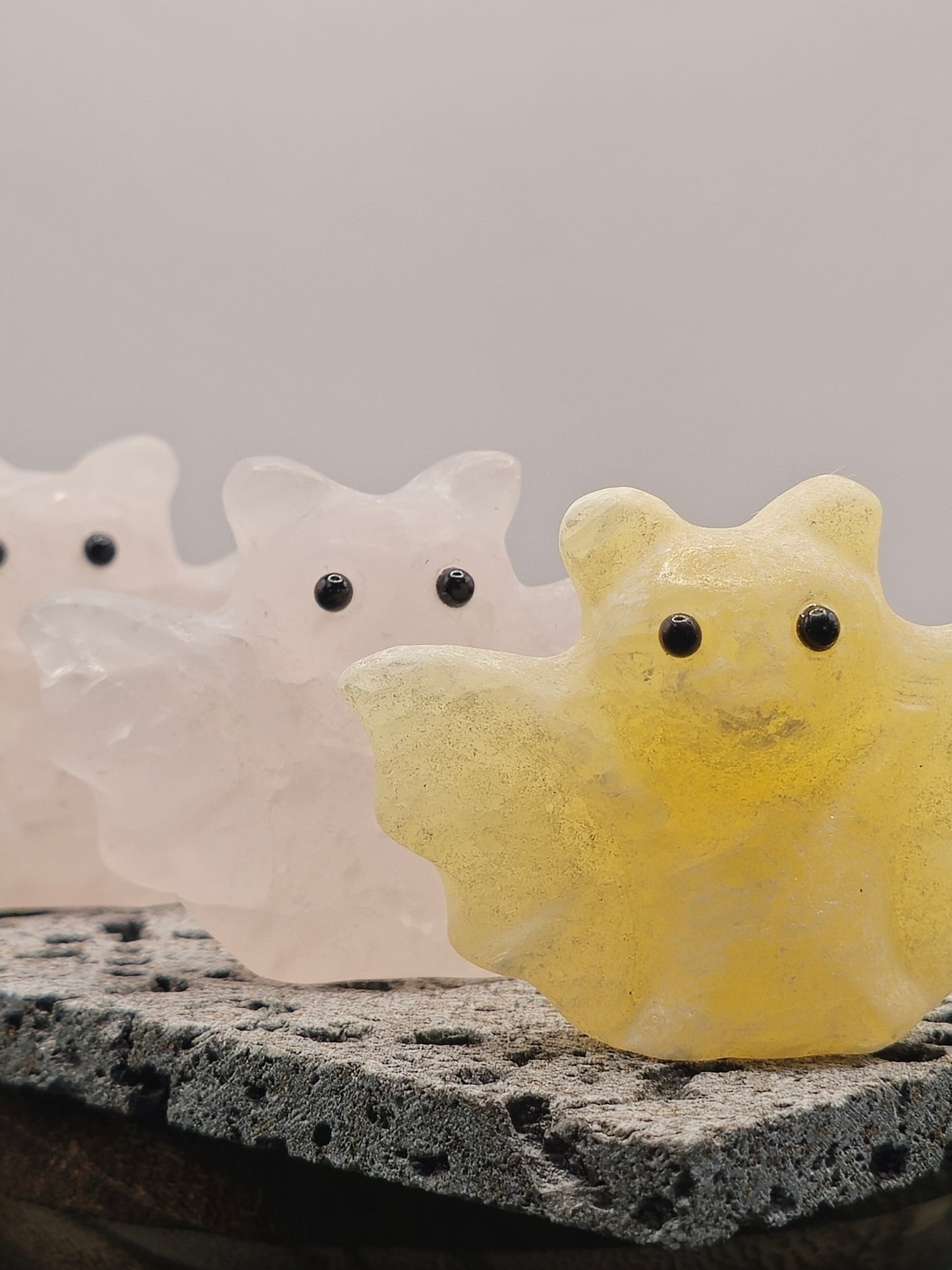 Yellow Calcite Pet Rock - Bat