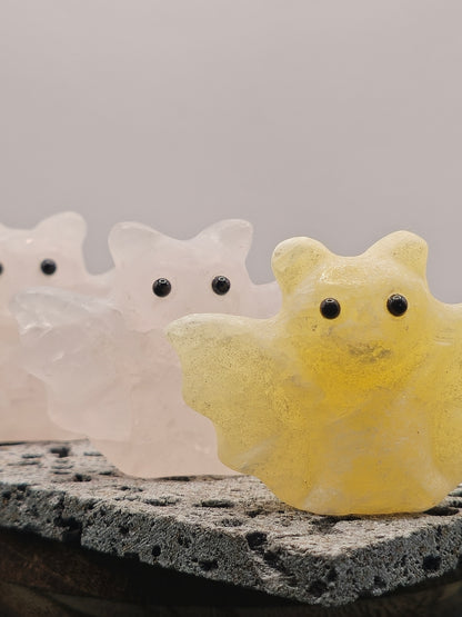 Yellow Calcite Pet Rock - Bat