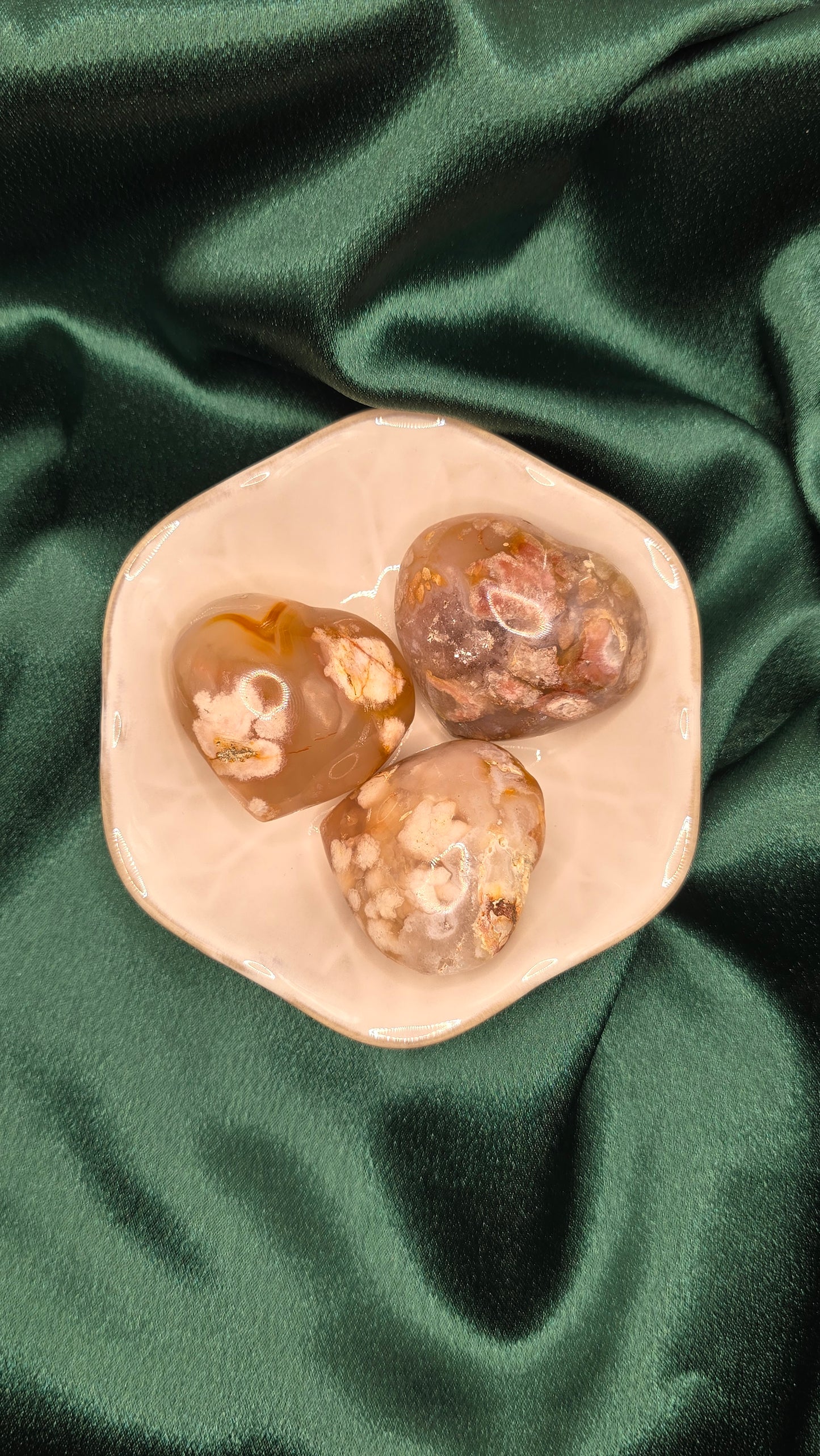 Flower Agate Heart - Small