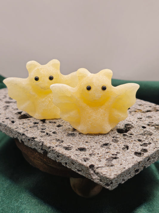 Yellow Calcite Pet Rock - Bat